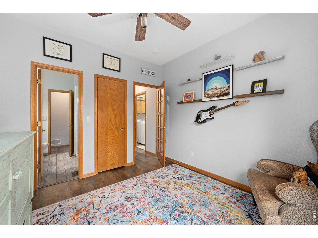 Main floor ensuite bedroom with 3/4 attached bath. Great for an office or multi-generational living