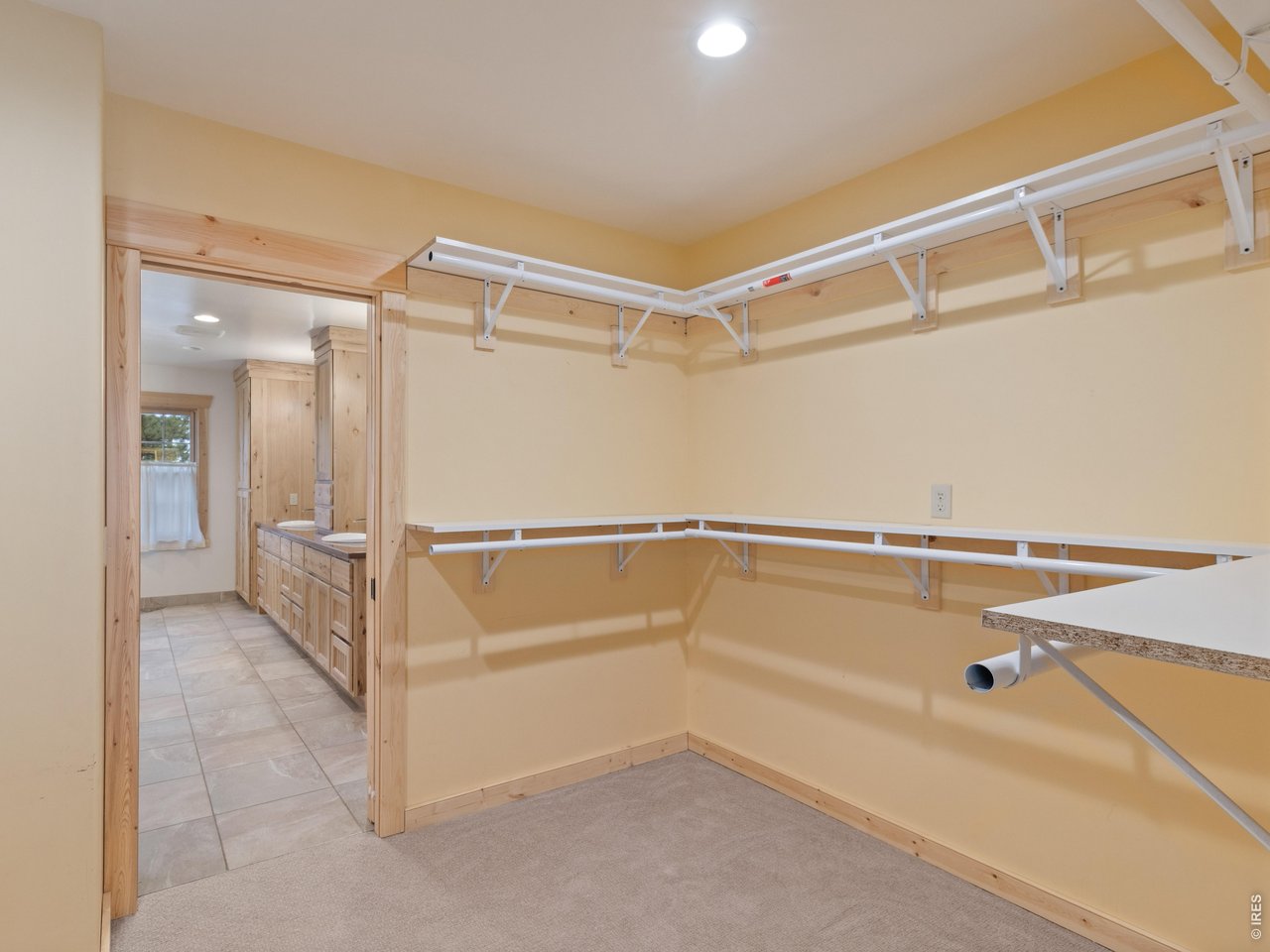 Walk in closet off primary bath