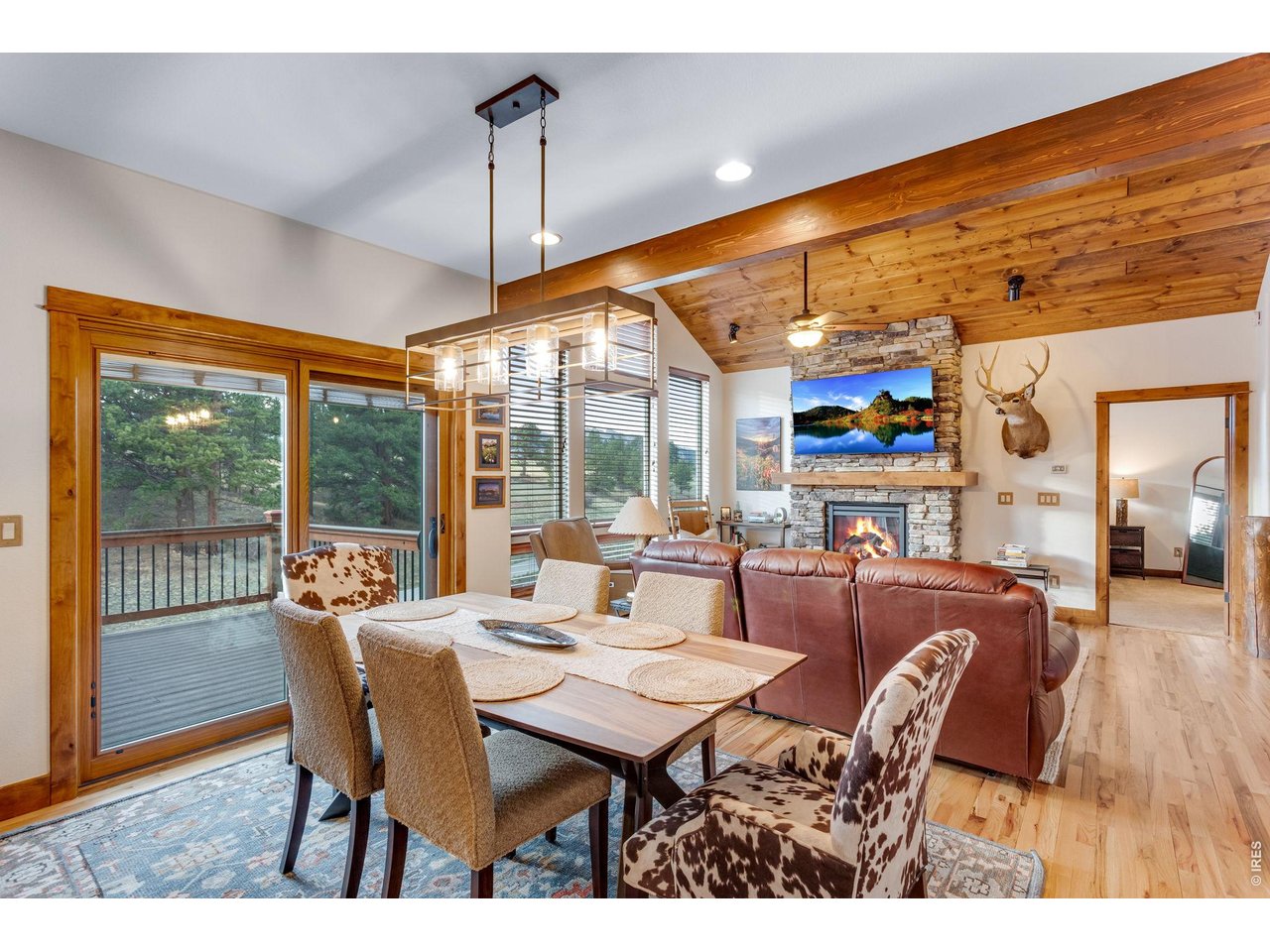 Access to the deck from the dining room.
