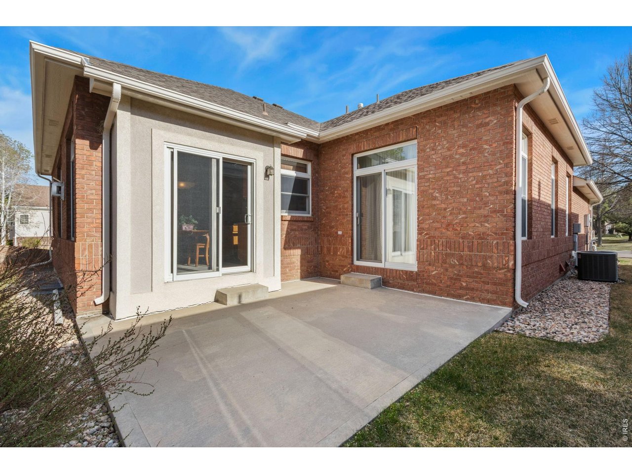 Private patio with access from the eat in kitchen and primary bedroom