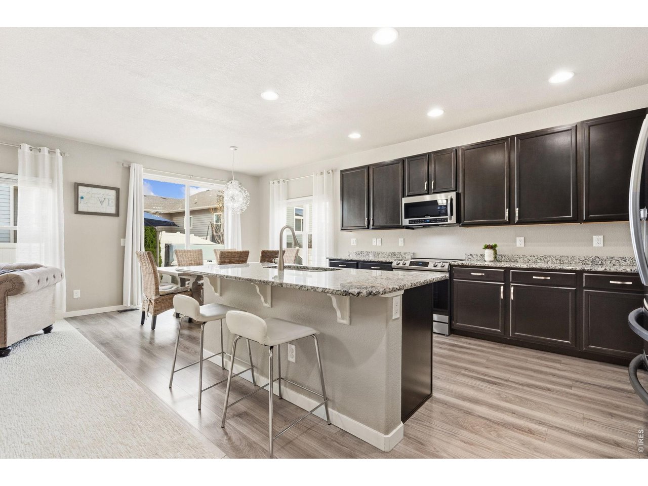 Expansive center island ideal for gathering