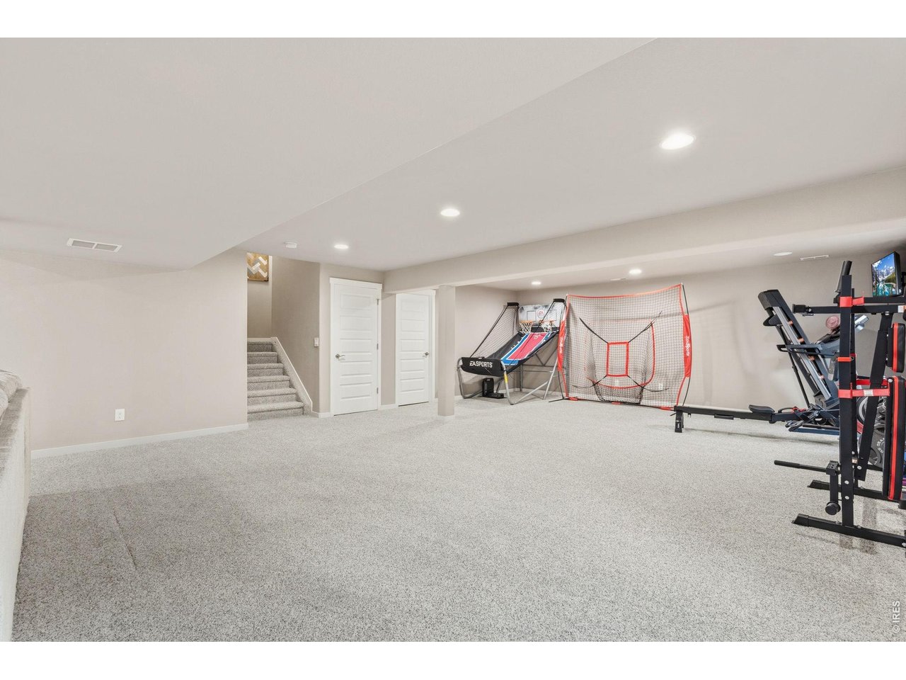 Large basement recreation room for entertaining