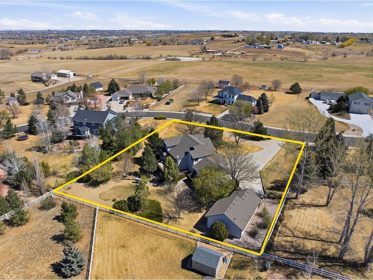 Overhead view of property lines
