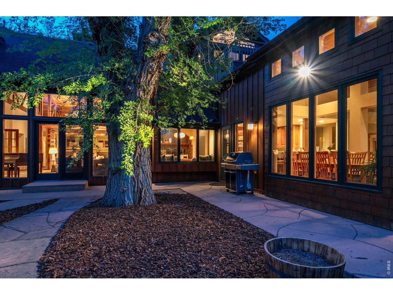 Patio at night