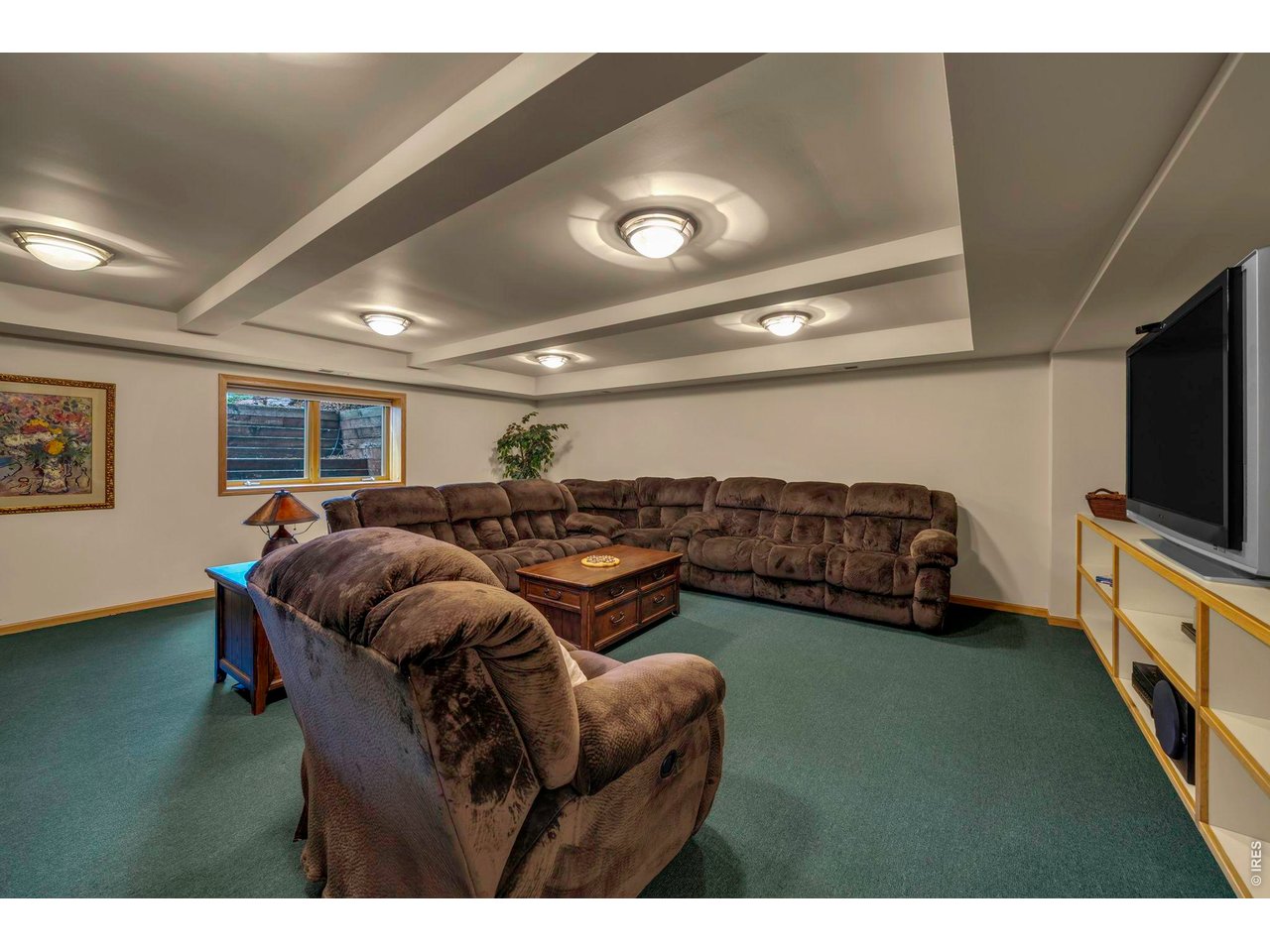 Lower level theater room