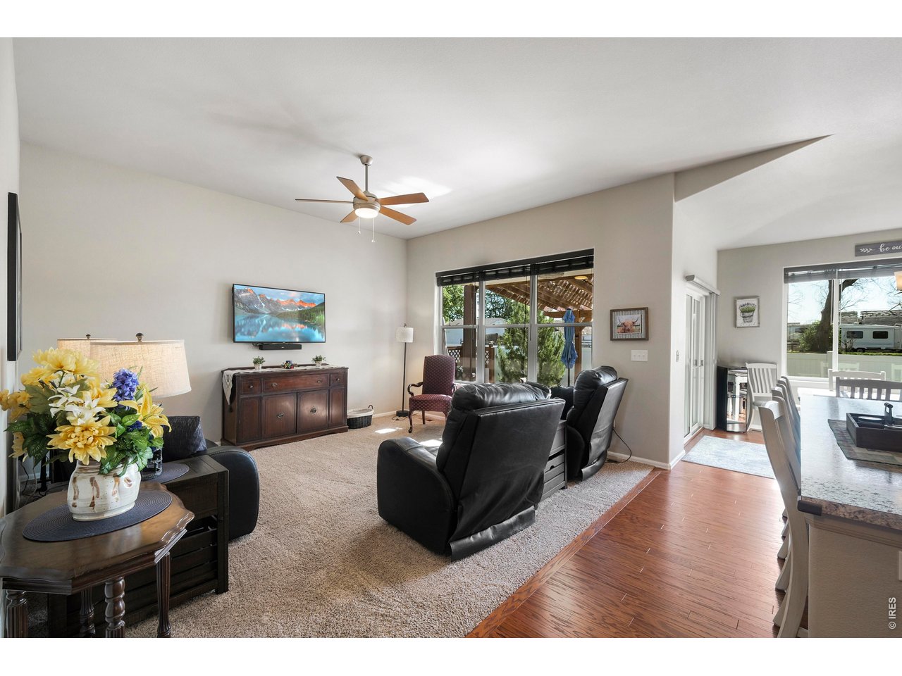 Back of the house holds the Great Room where Living Room and Kitchen/Dining are adjoined for easy entertaining of a large group!