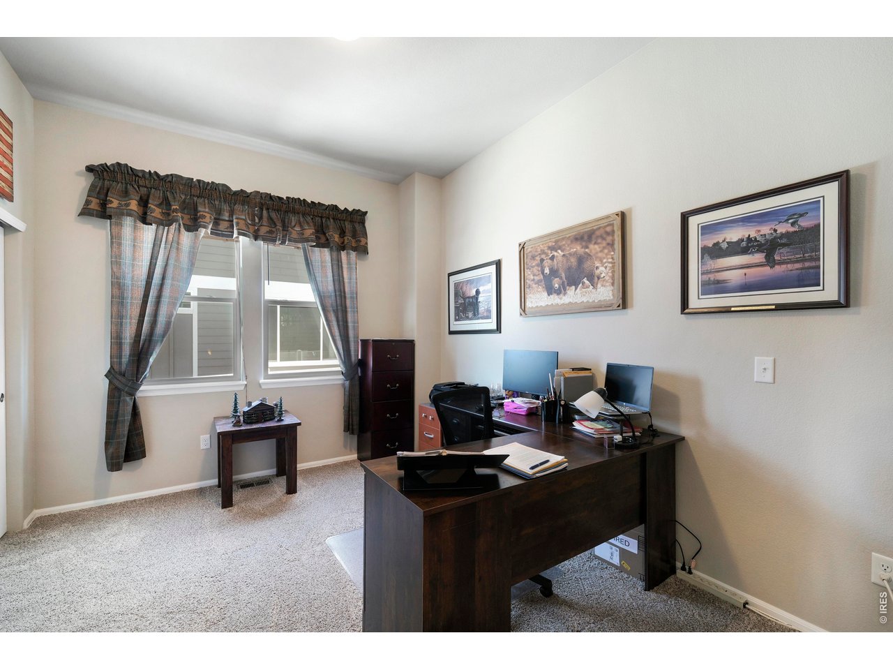 Main Floor Office with French Doors. Could easily be a 3rd Bedroom