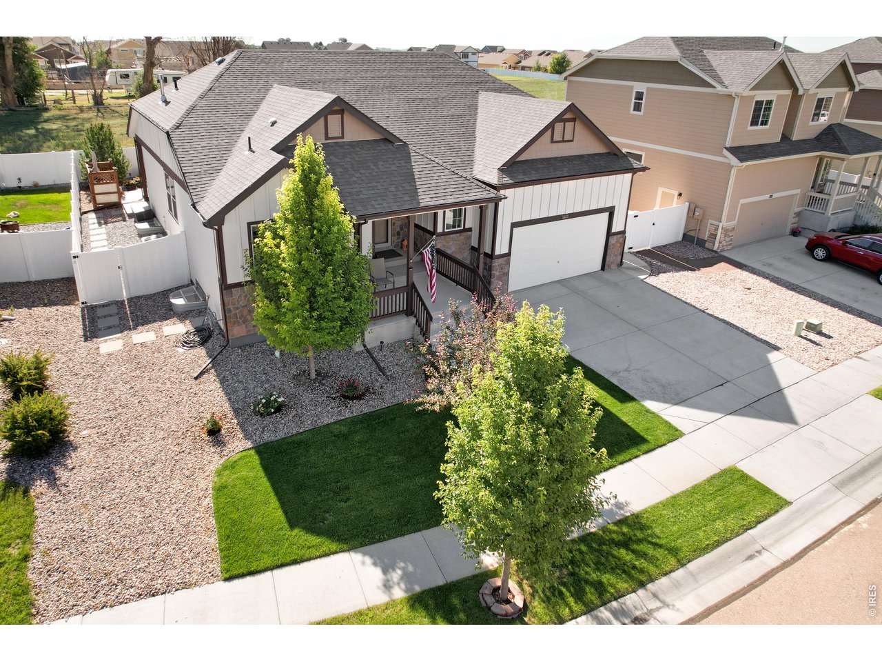 An oversized Covered Front Patio not only welcomes your visitors, but is a great place to sit in the evenings and watch glorious Sunsets!