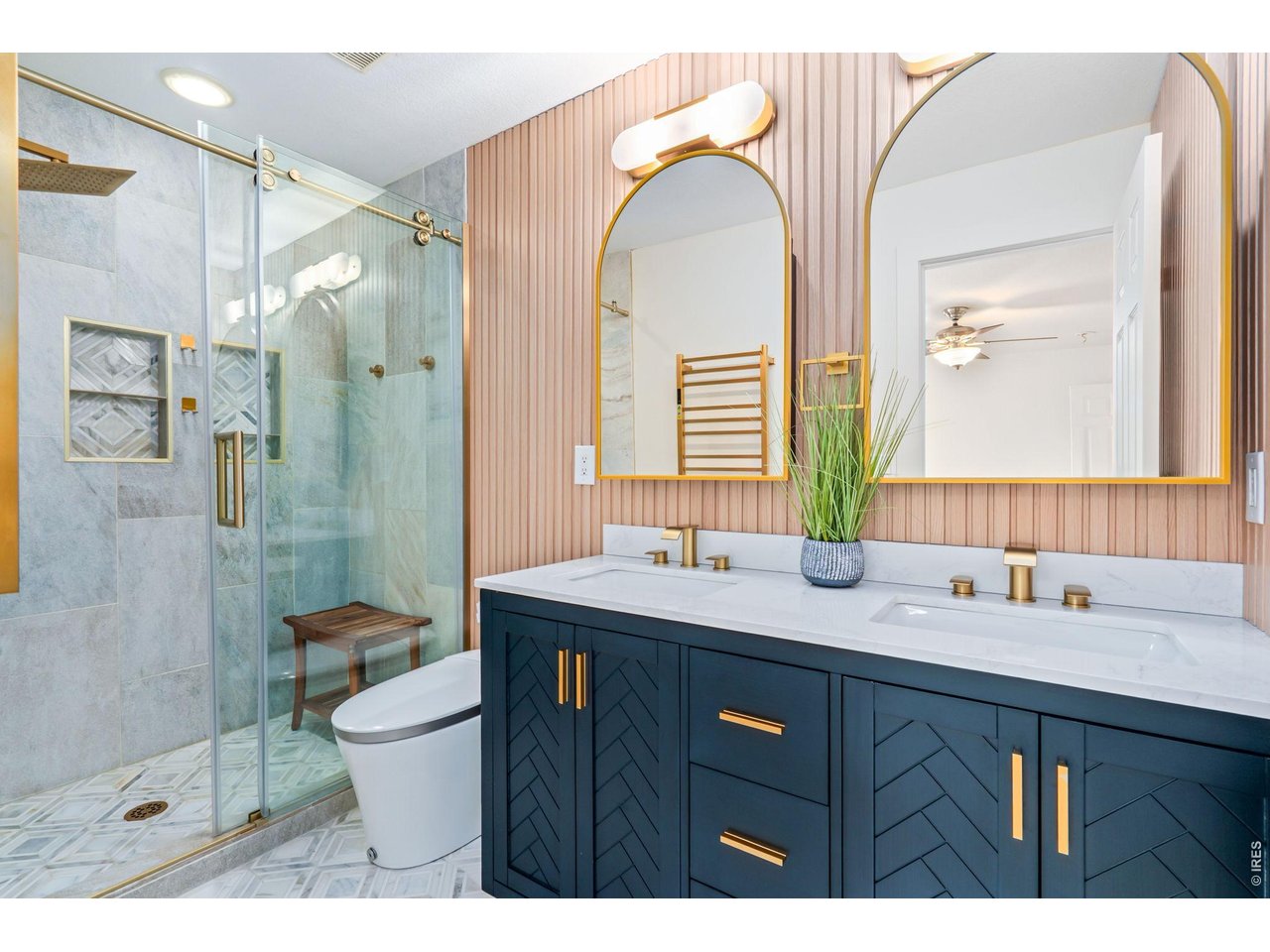 Spa like upgraded primary bathroom with luxury fixtures