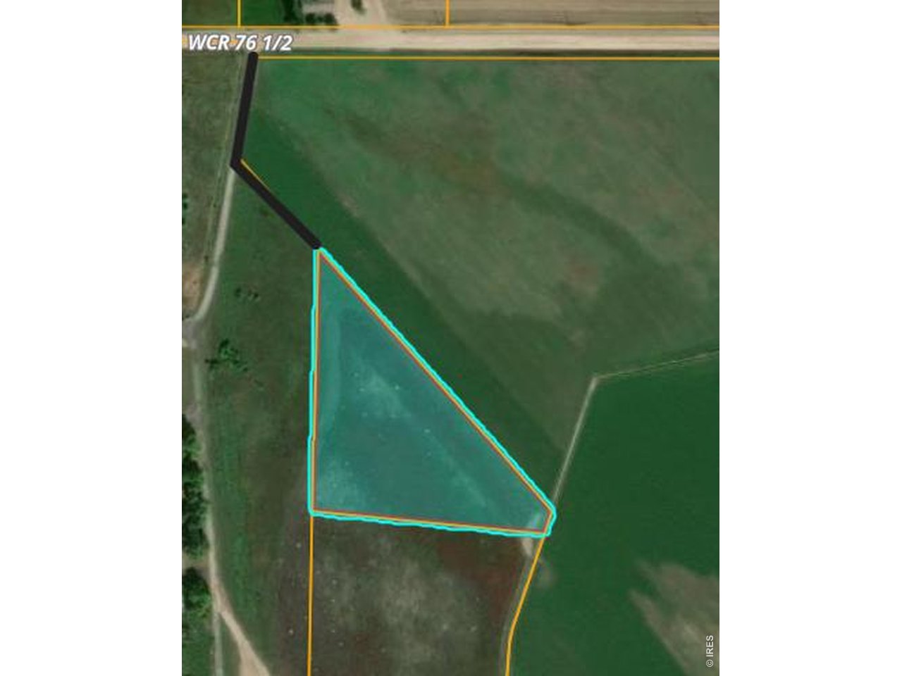 Access from WCR 76 1/2. Easement in place for access to property (depicted with the black line)