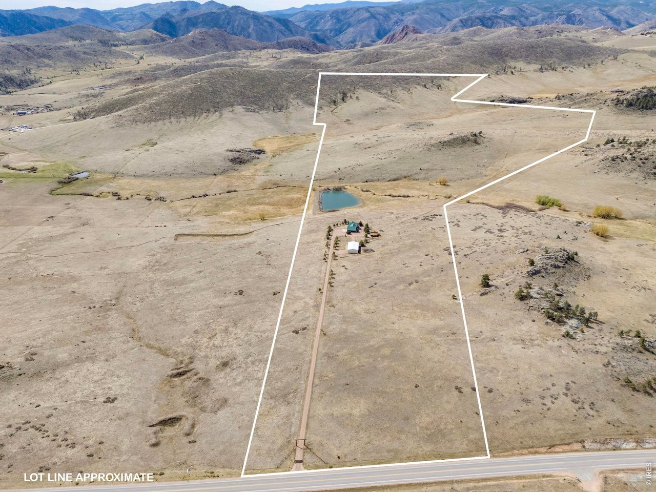 The property is 145.83 acres and is accessed by a long private and gated driveway. Boundary Overlay is For Reference Only. 