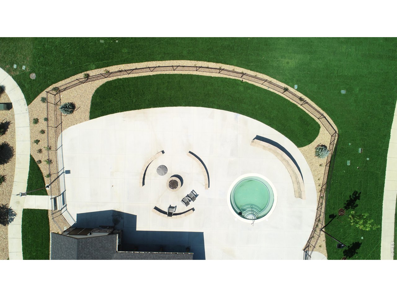 Property Photo 47 Aerial view of hot tub, firepit and outdoor space at clubhouse.