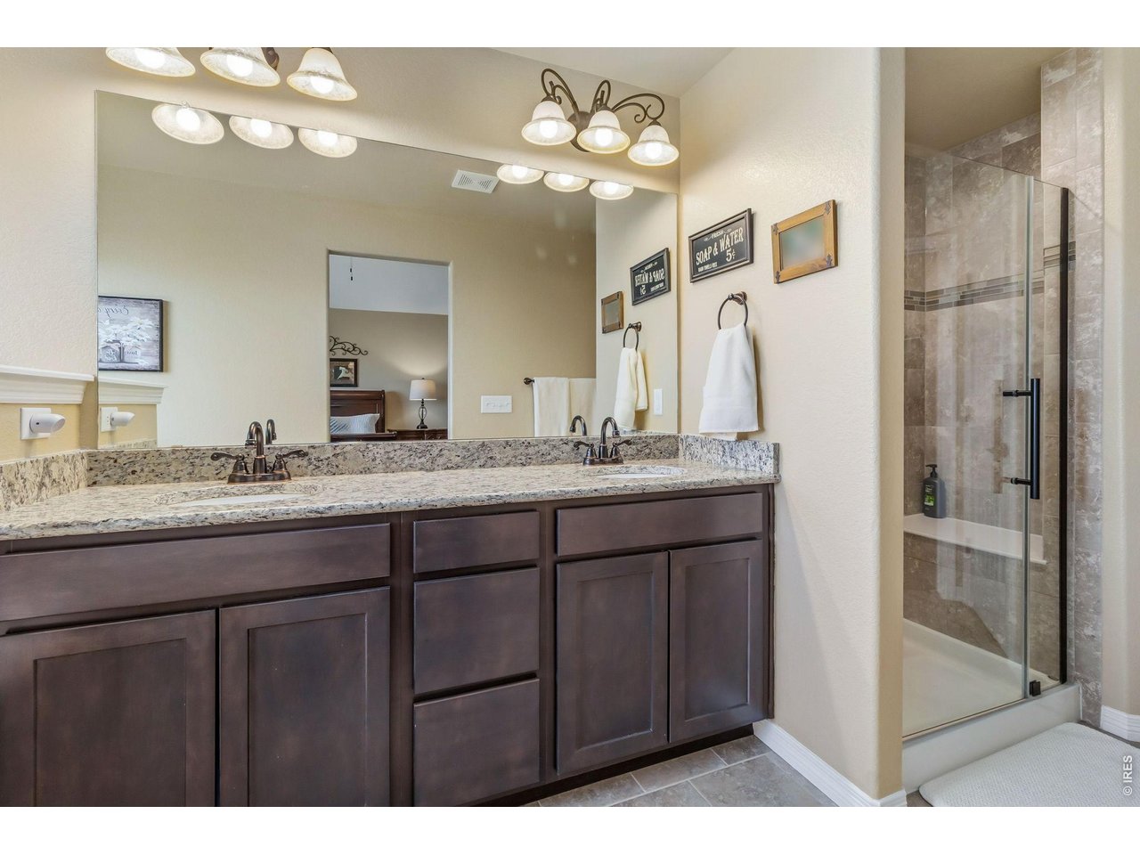 Primary Bathroom with Double Vanity, Walk-in Shower, Deep Soaker Tub, Separate Toilet Room and Walk-in Closet