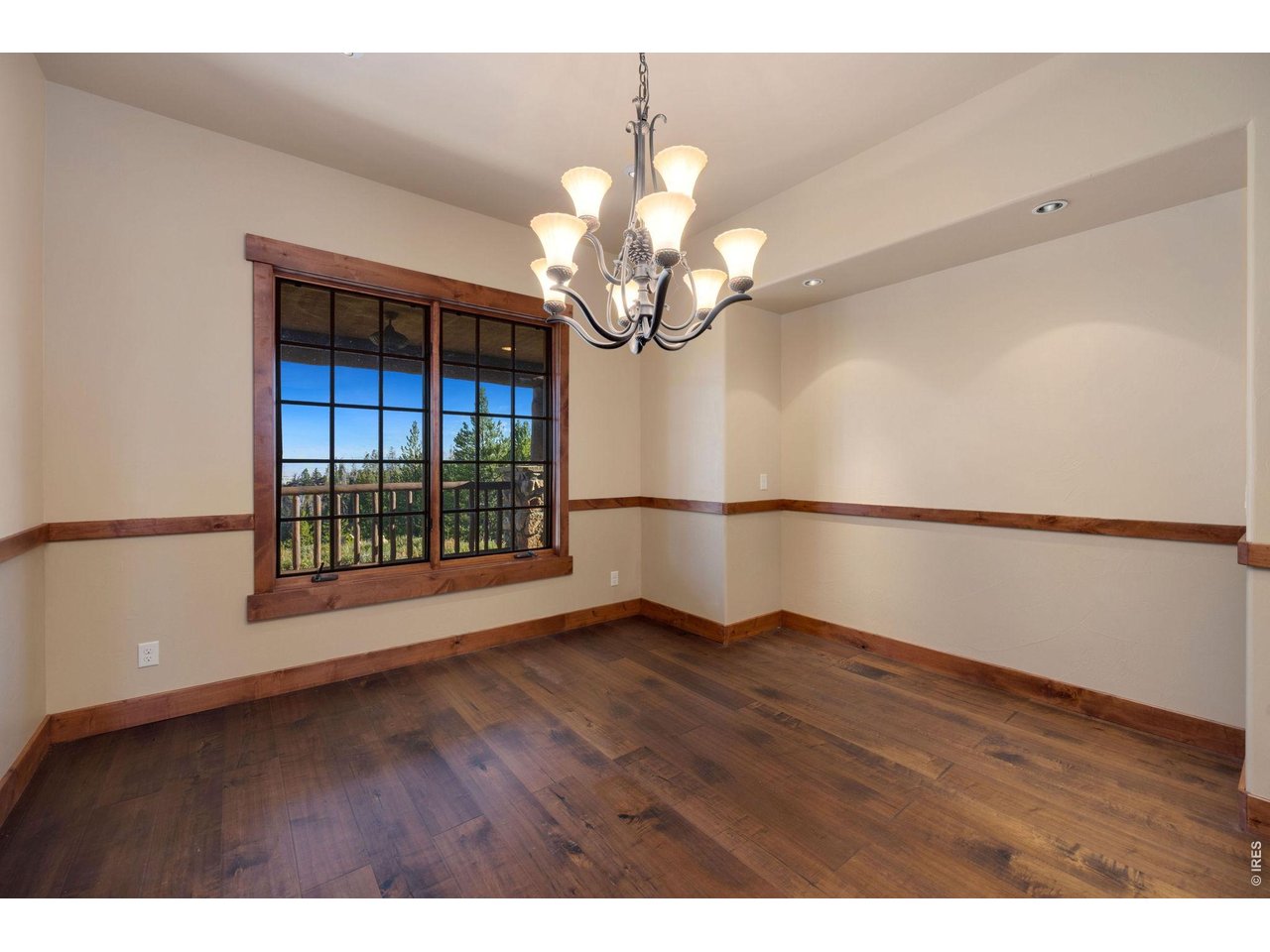  Views from the formal dining area look across the peaks and over the valley to the south east