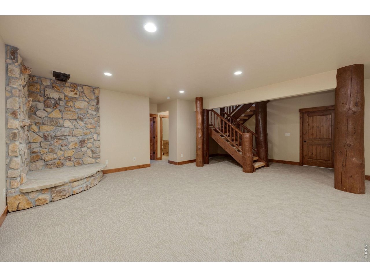 Basement of the large lodge with 4 additional bedrooms, two bathrooms and large storage area next to mechanical room