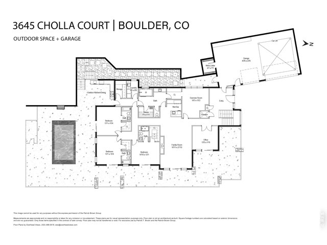 Property Photo 50 Main level floor plans including landscaping, pool, garage and wine cellar