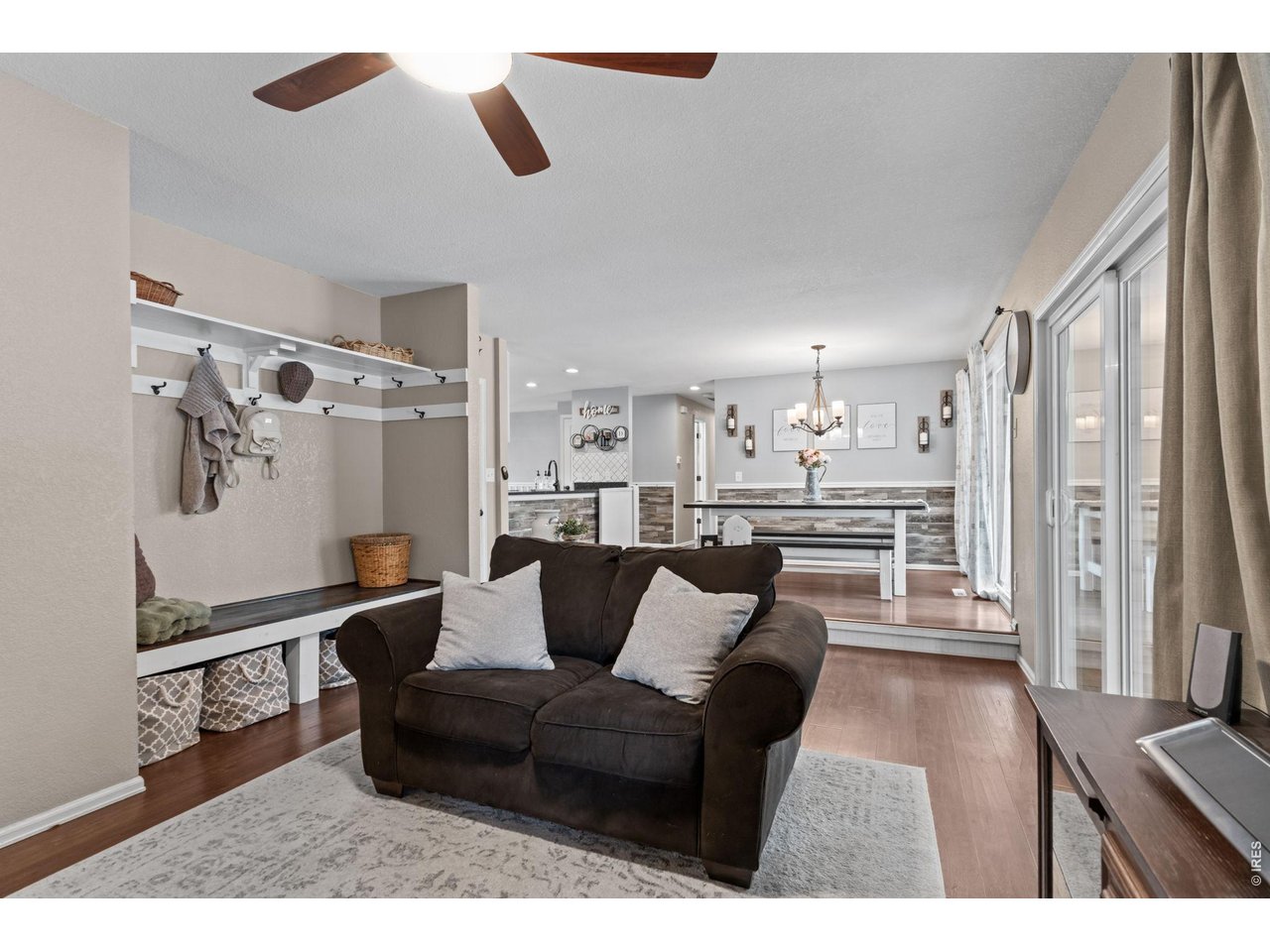 Sunken family room off of the dining room