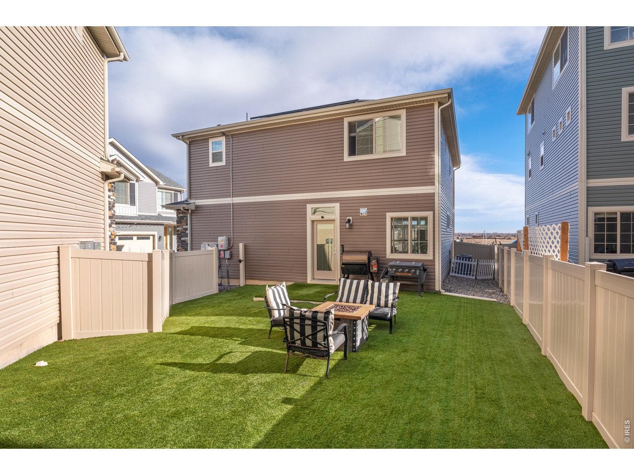 Fully fenced and turfed backyard