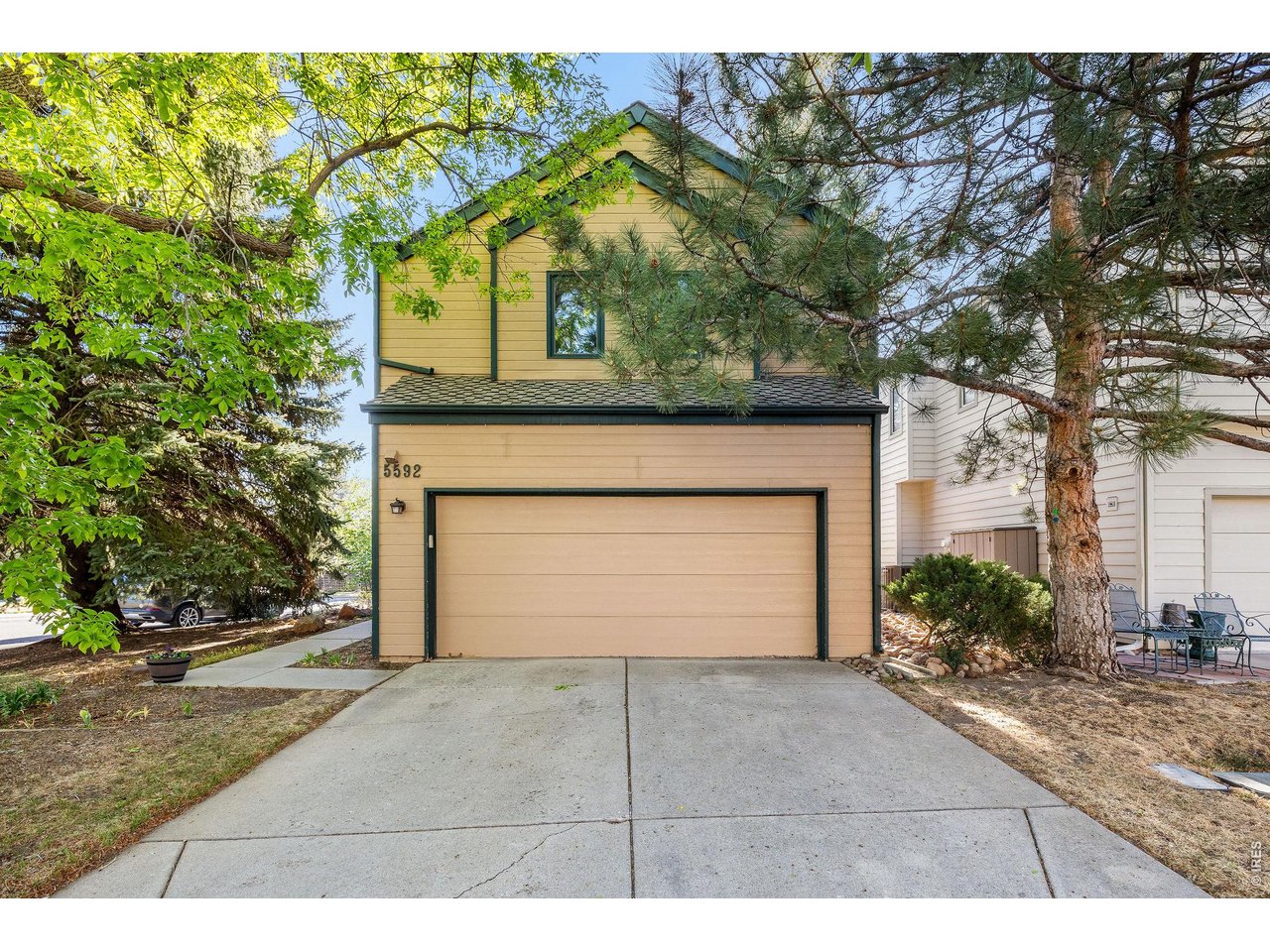 Spacious two-car garage with plenty of storage space. 