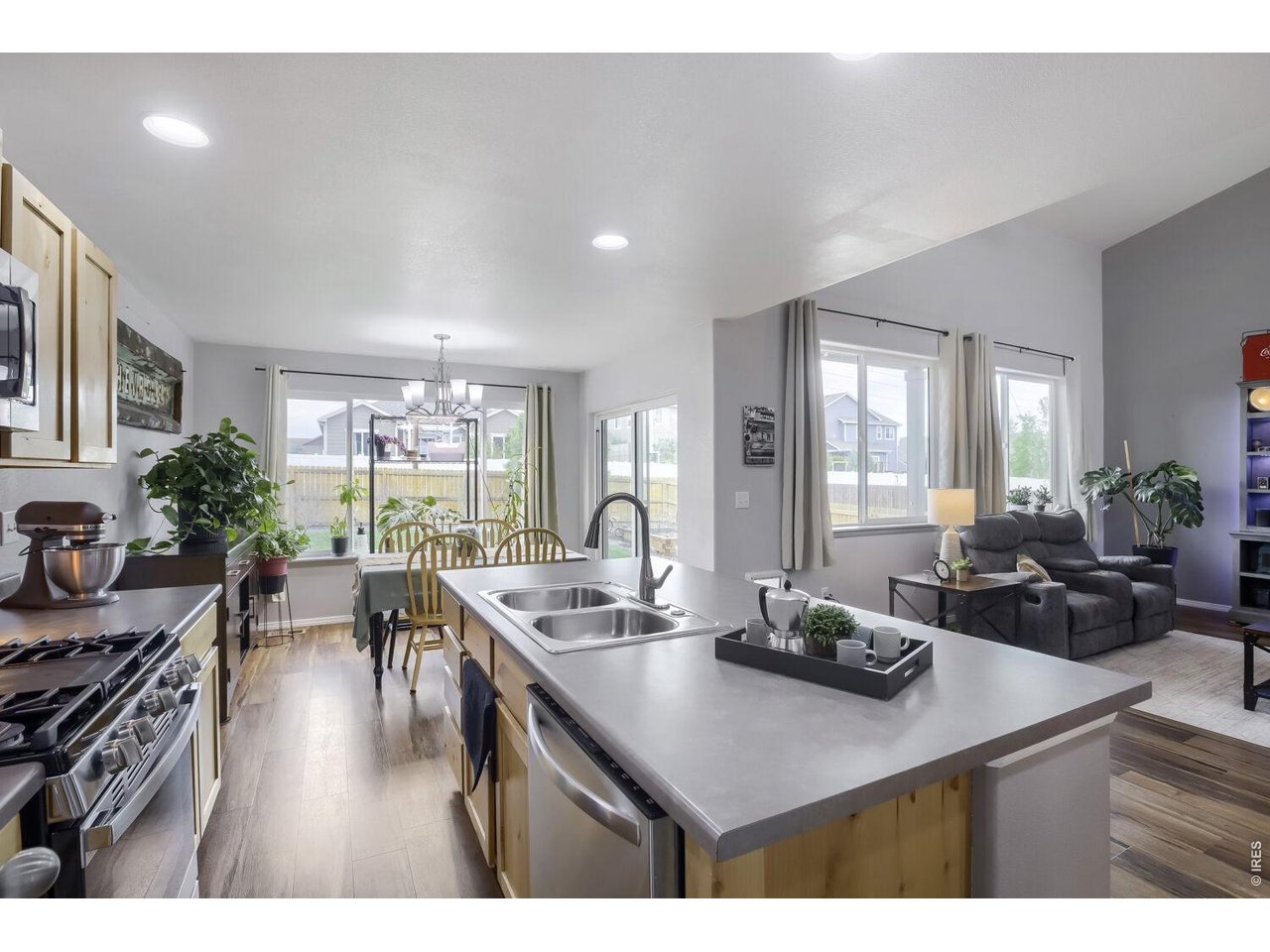 Kitchen with open concept & great views
