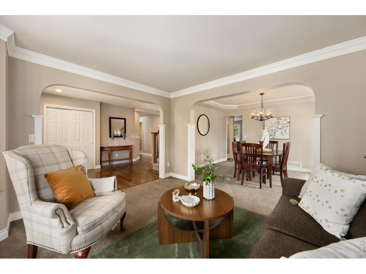 Classy entry sitting room with timeless appeal