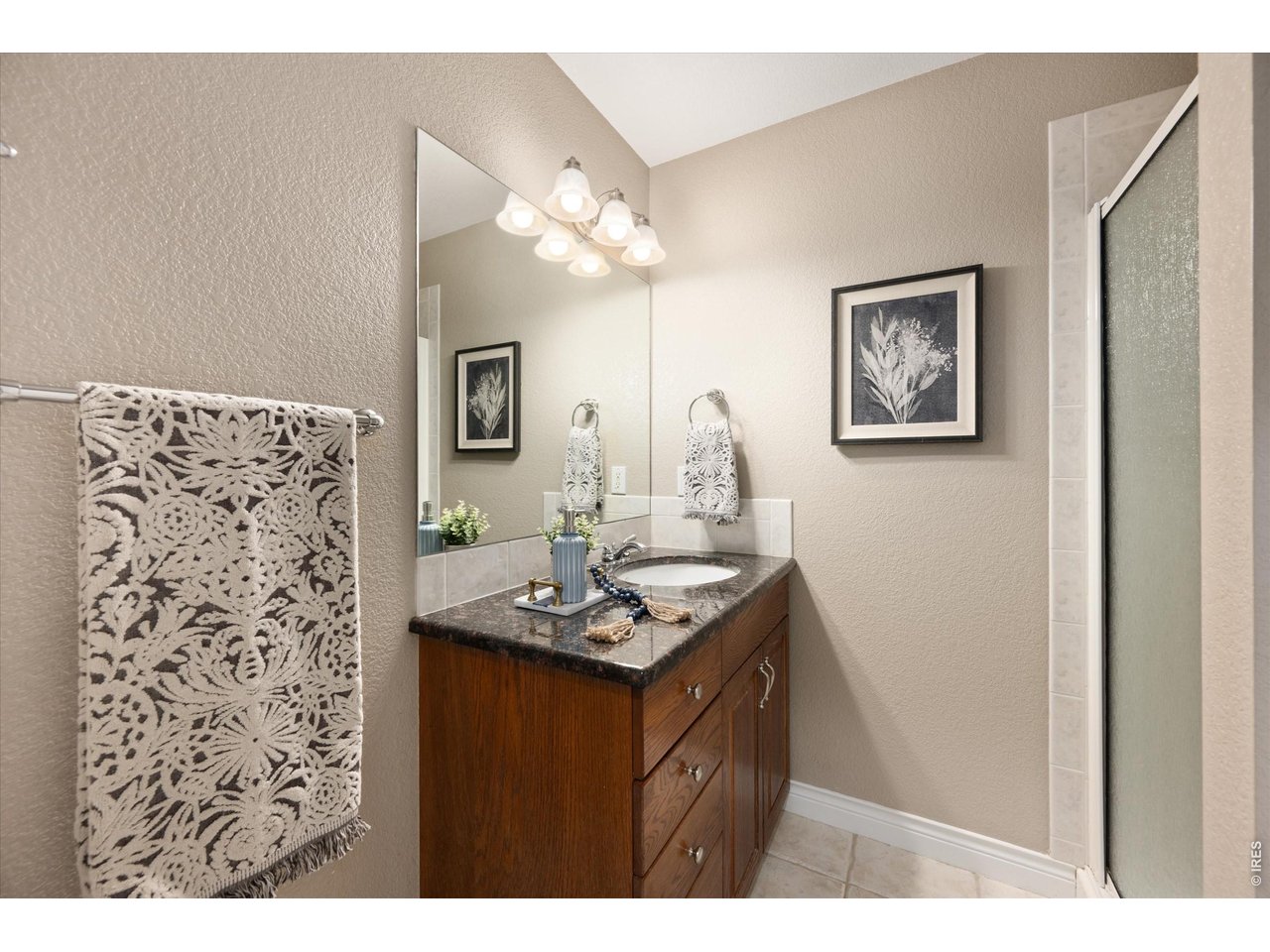 3/4 bathroom on main floor with stylish well appointed finishes