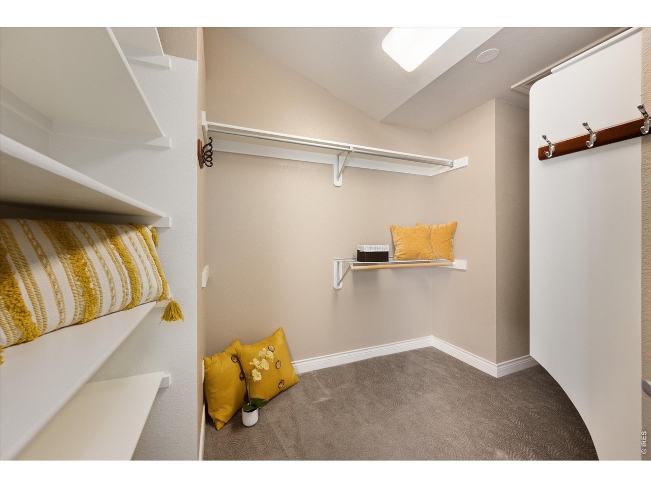 Spacious walk-in closet with ample storage and organization