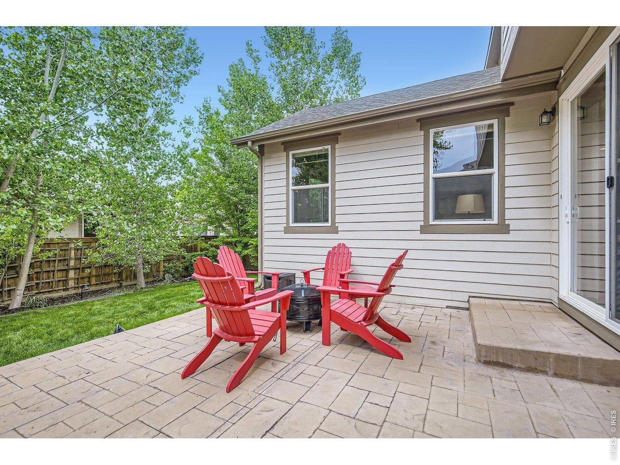 Back patio with stamped concrete