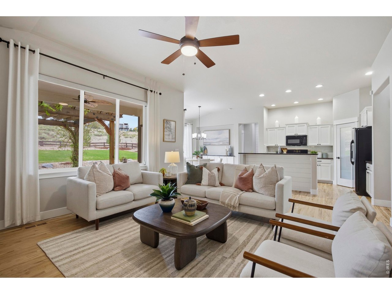 Great views of Backyard Pergola and Vines. Large Breakfast Bar for additional seating