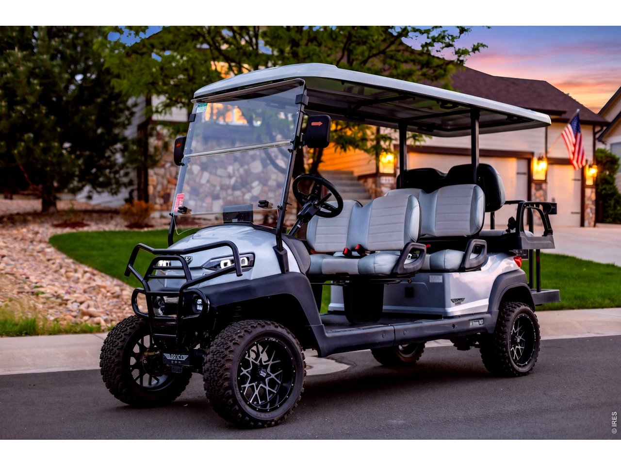Snazzy Golf Cart Sold Separately. Fits perfectly in the 3rd Car Garage Bay!