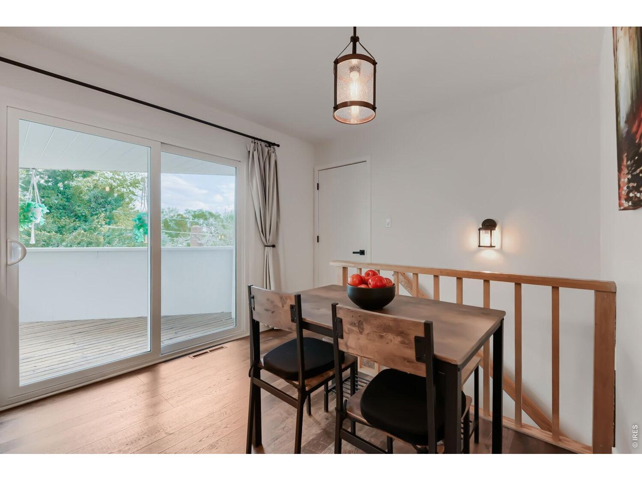 New slider to your covered patio overlooking the beautiful garden.