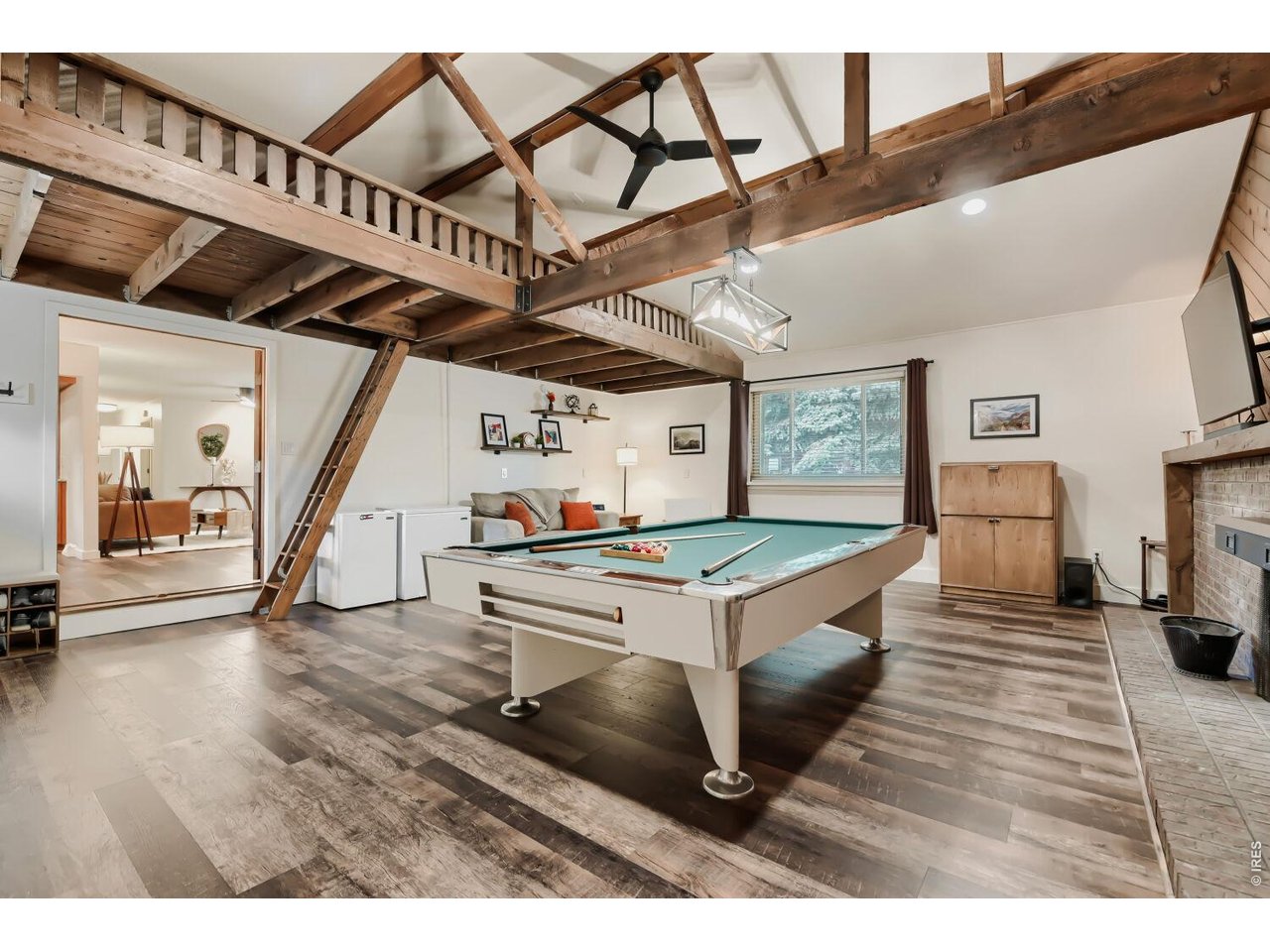Watch the big game while playing pool! Extra loft storage too!