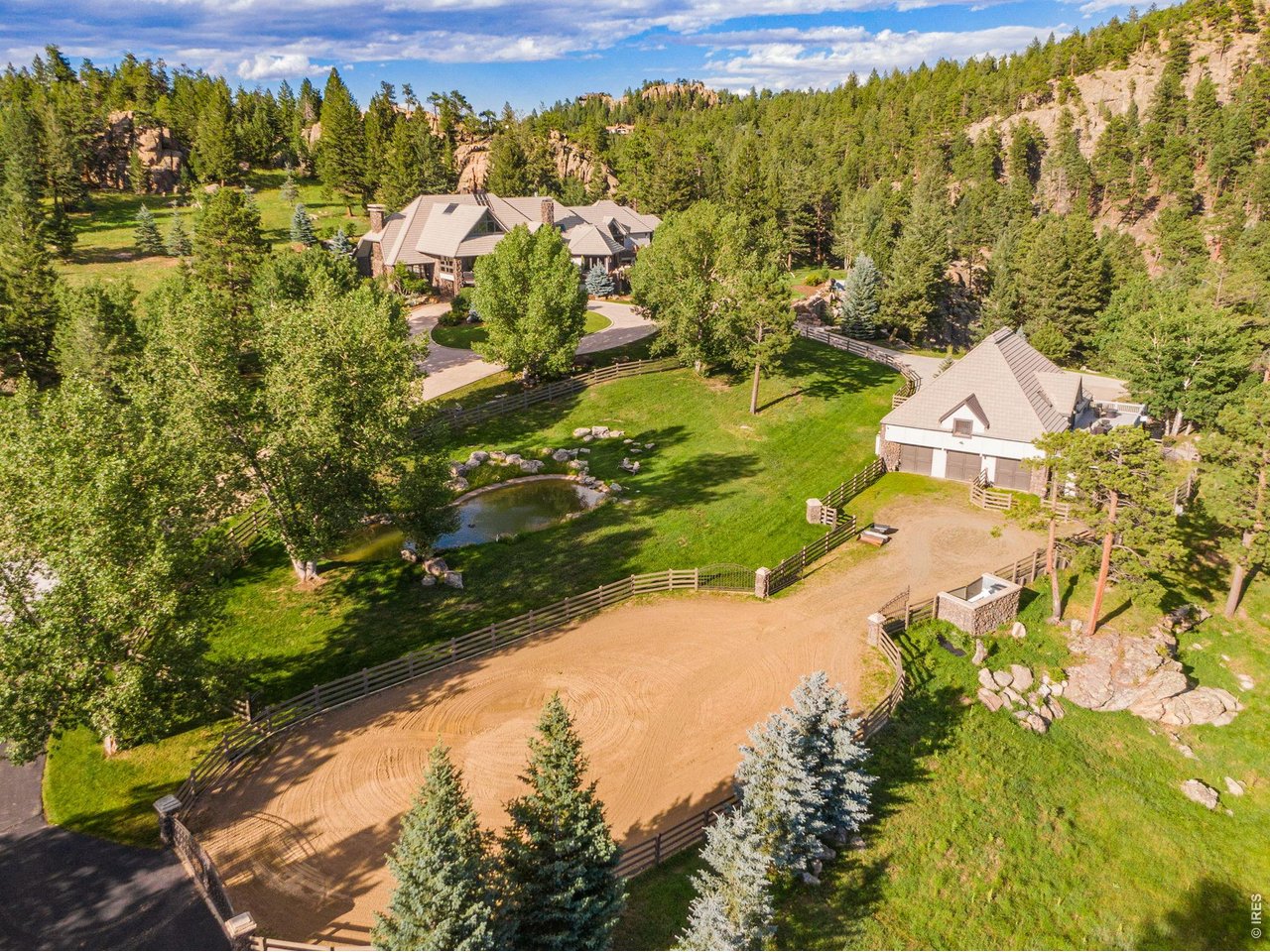 The arena outside the guest home is used for parking when entertaining.