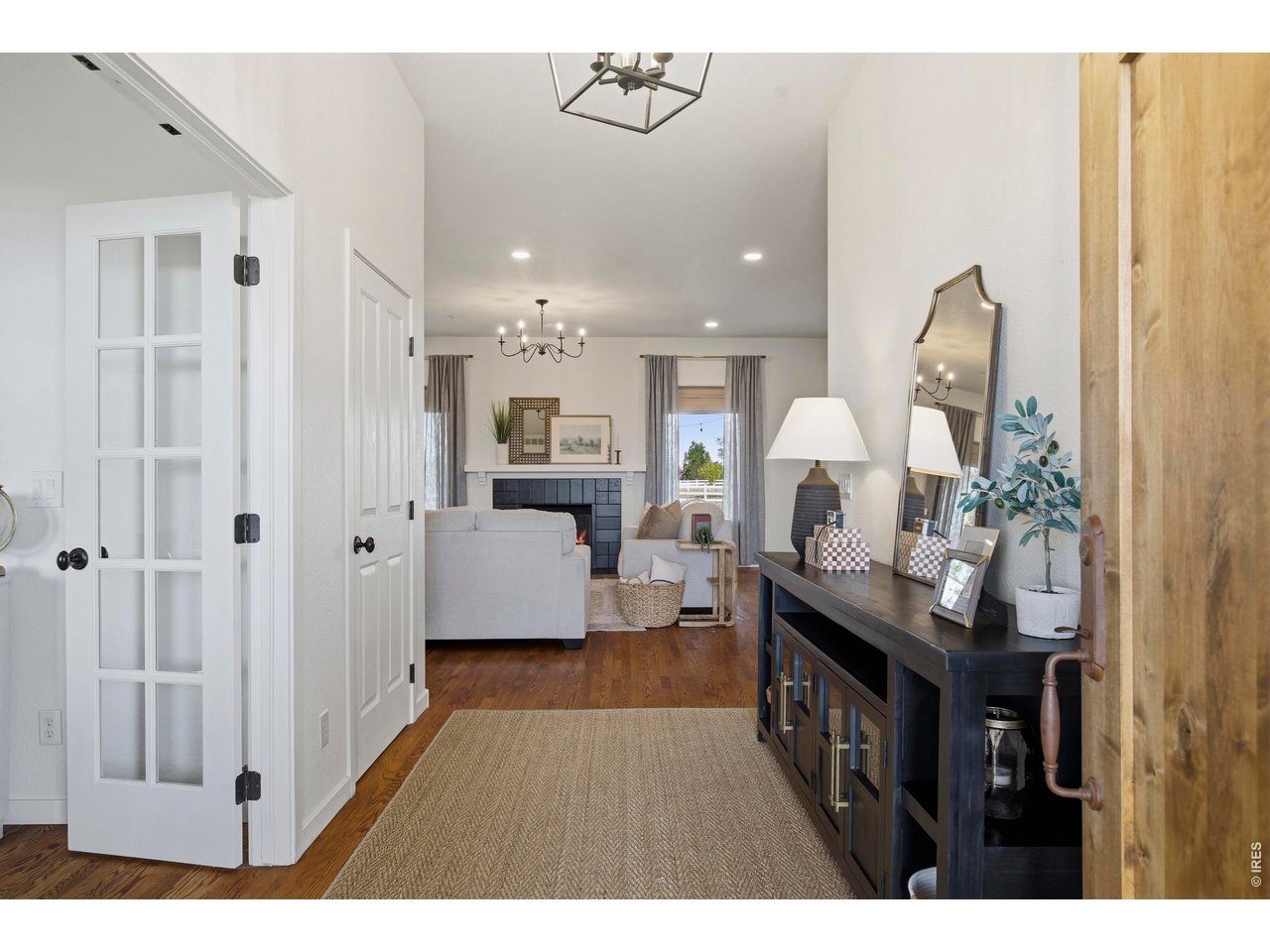 Oversized front door and entryway