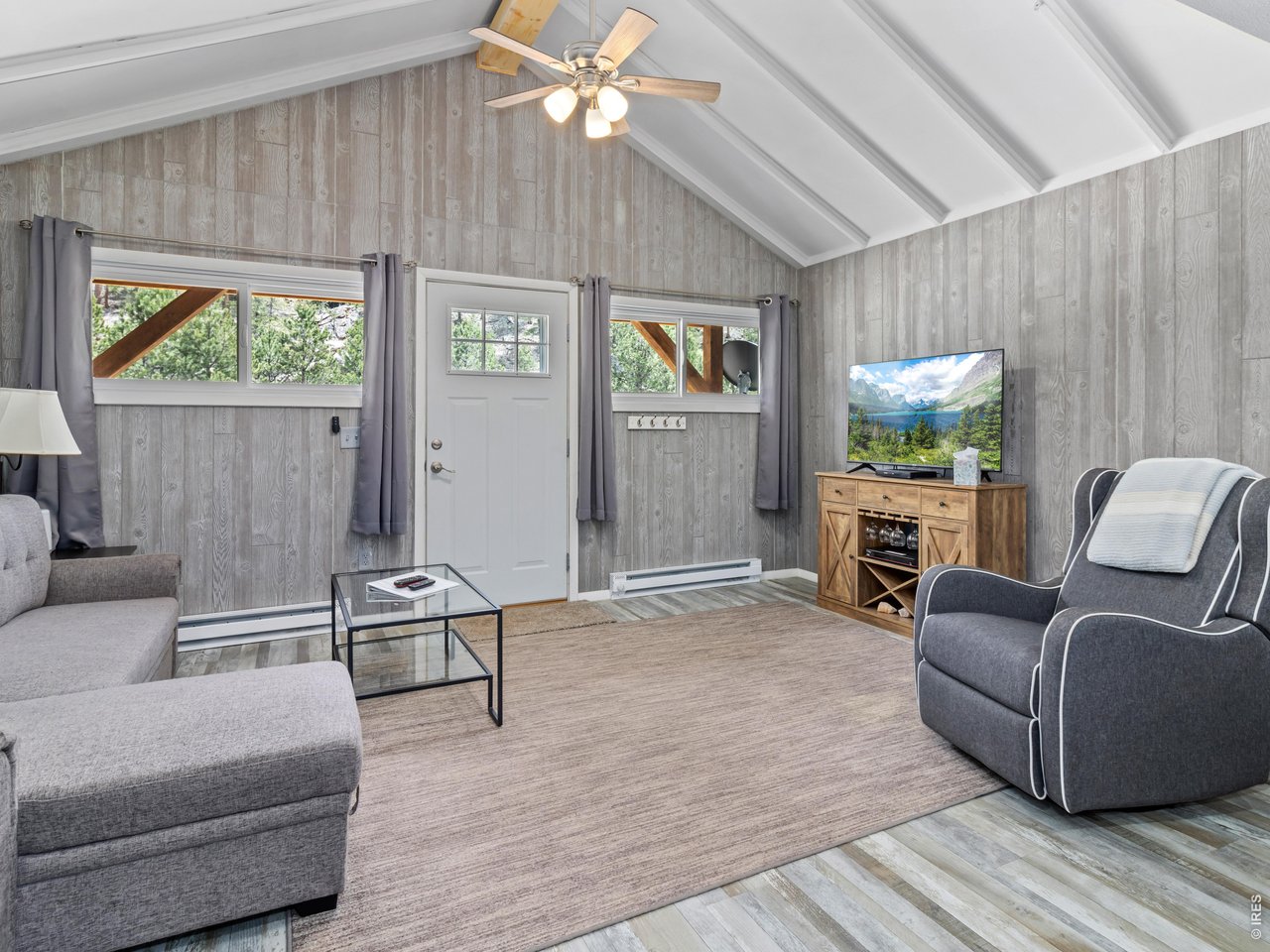 Vaulted living room in guest cottage