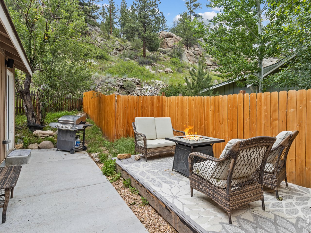 Private outdoor space at guest cottage