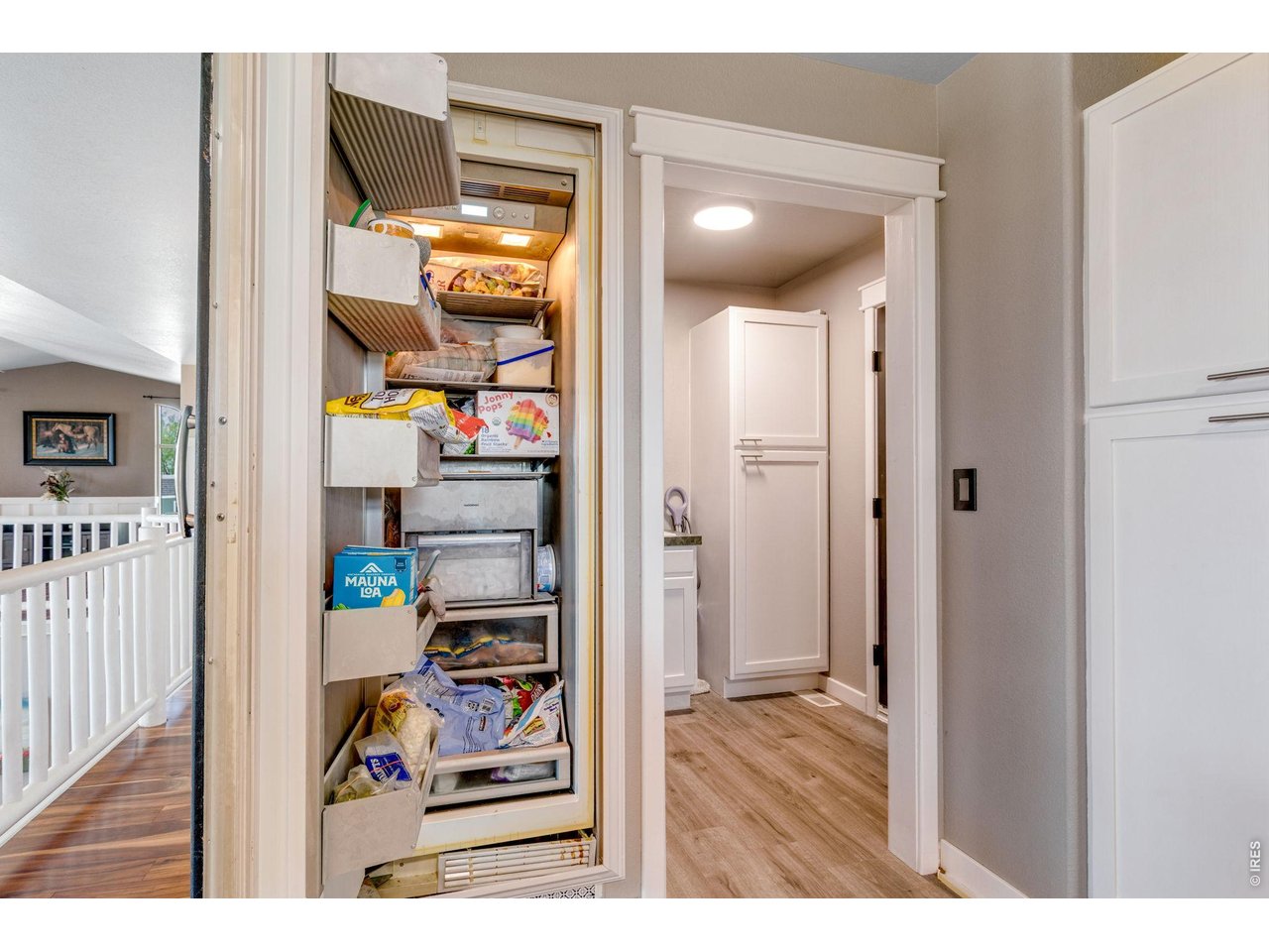 Kitchen - This is what you see when you open the chalkboard panel! It's a freezer!