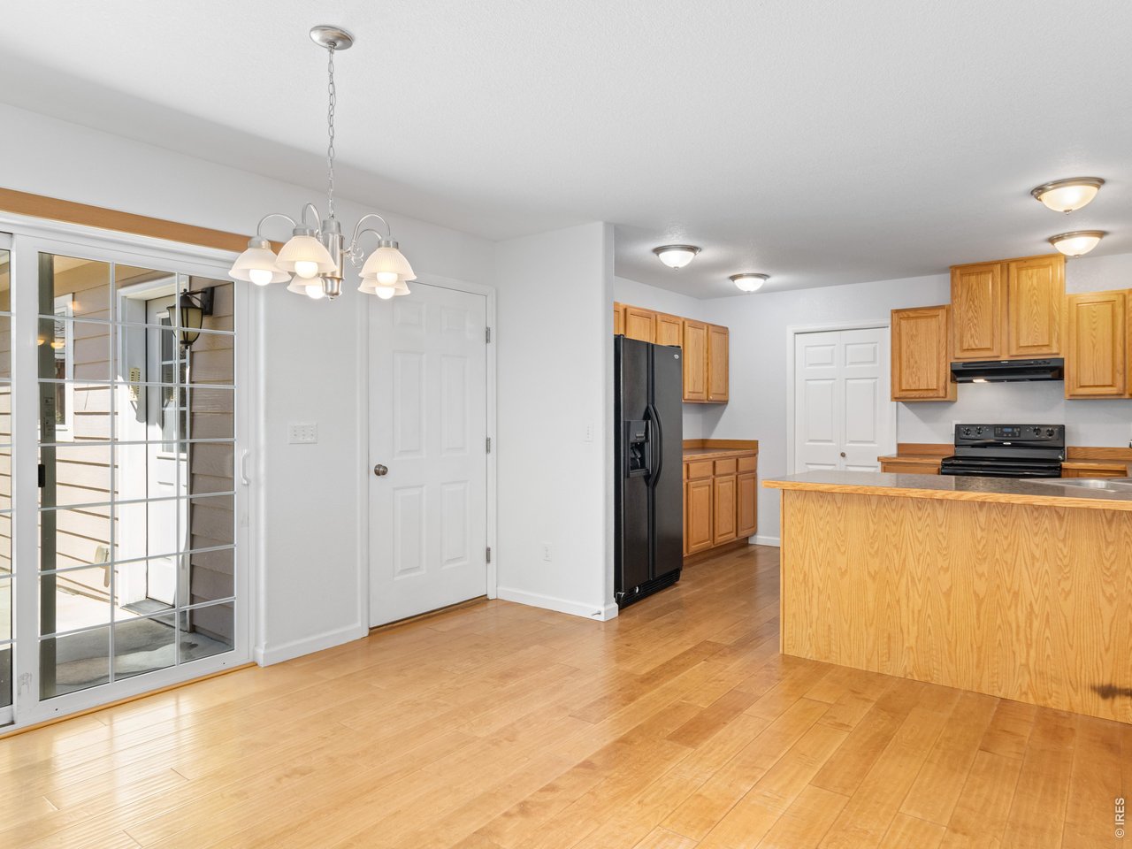 Wood flooring in kitchen & dining