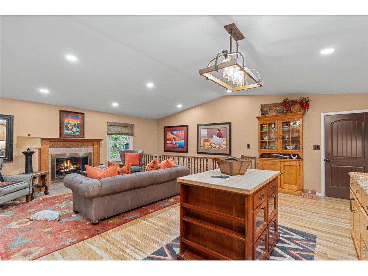 Butcher block countertop island included. Great additional storage!