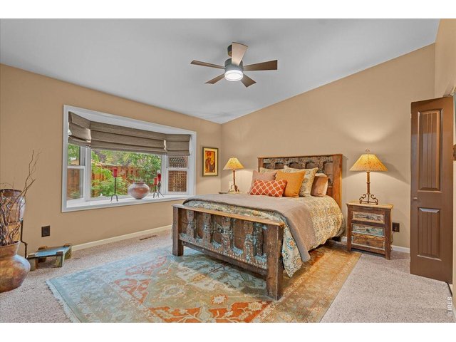 Property Photo 19 Primary bedroom on main floor with large walk-in closet, attached bath and a charming window seat.