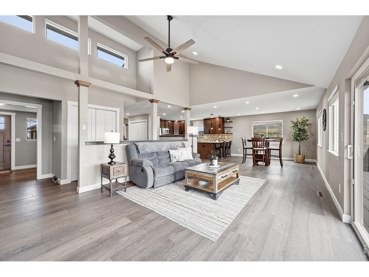 Vaulted ceilings invite natural light