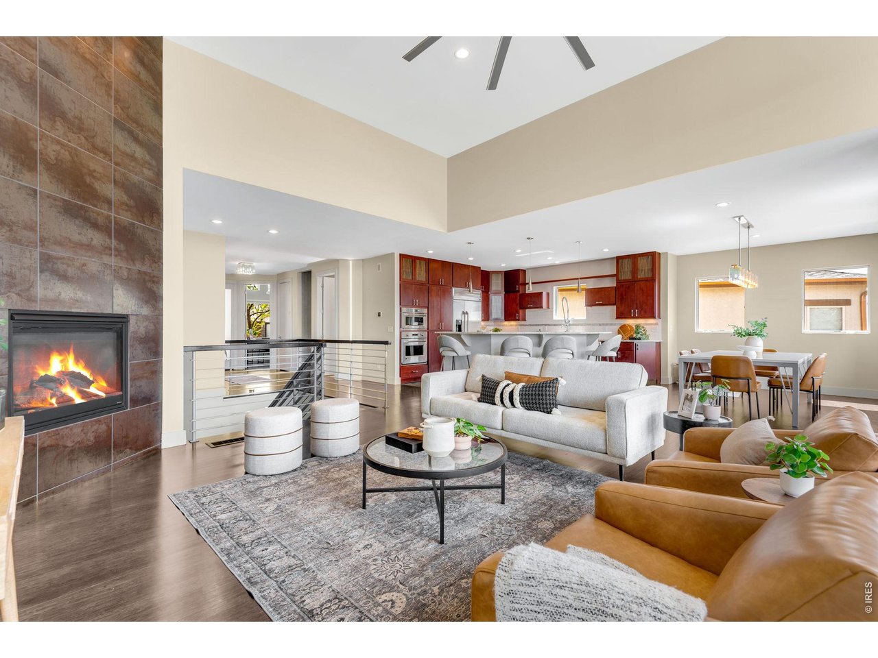 Modern Elegance with 3 gas fireplace, large format tiles, High Efficiency furnace and 2 hot water heaters. 