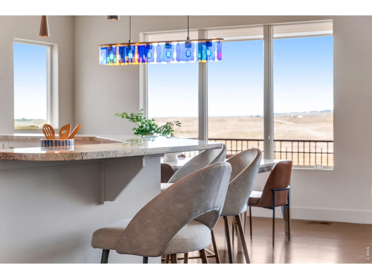 Check out this massive slab Granite island, gaze out to miles of unobstructed views! 