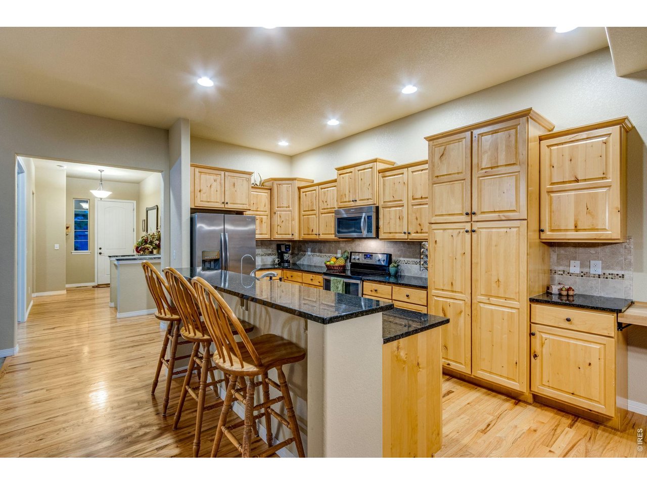 Stainless steel appliances are all included: Refrigerator, Electric Range/Oven, Dishwasher and Microwave. 