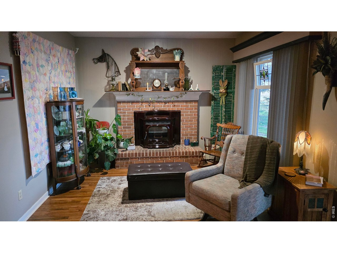 Pellet stove fireplace room