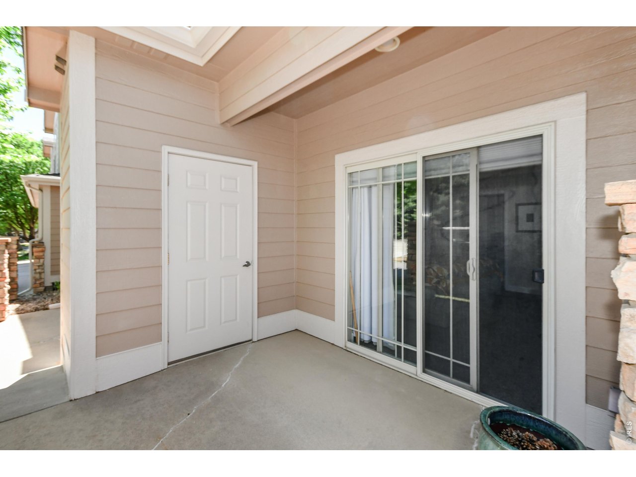 Covered Patio off primary suite w/storage closet