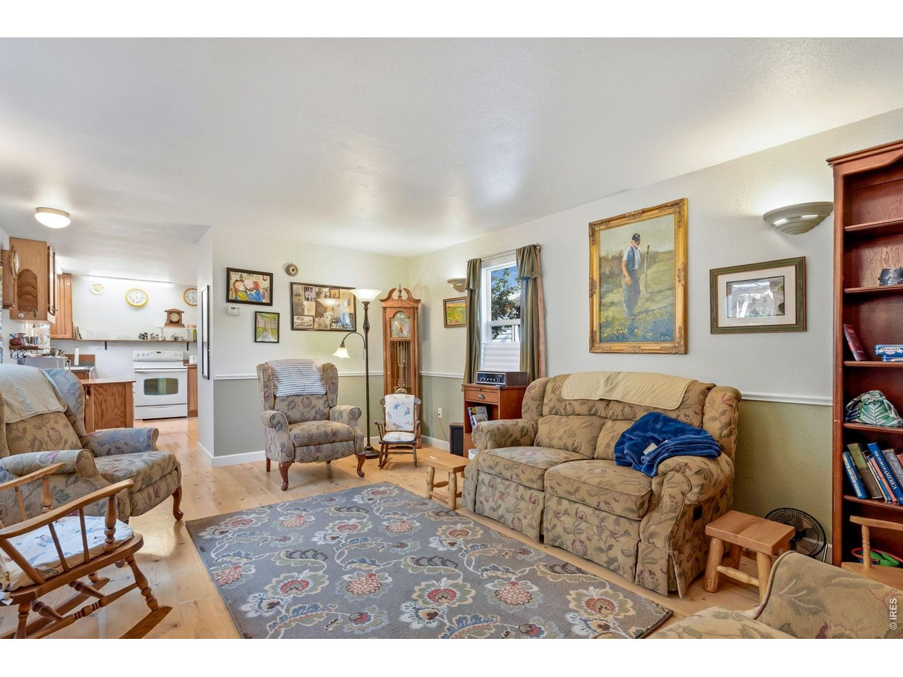 Living room opens to kitchen.
