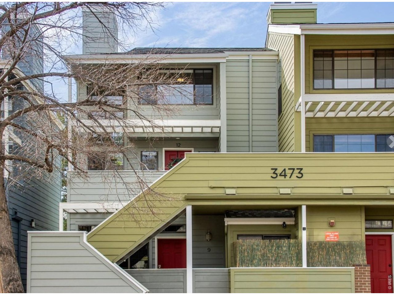 Private entry with new floor decking last year on the front porch and south side balcony.