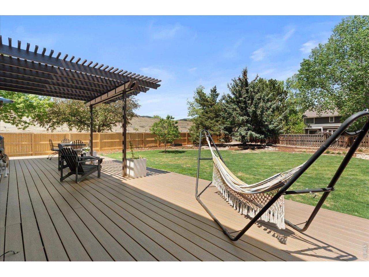 Spacious Back Deck with foothills views