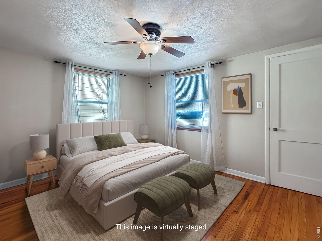 Photo virtually enhanced to show possible furniture placement